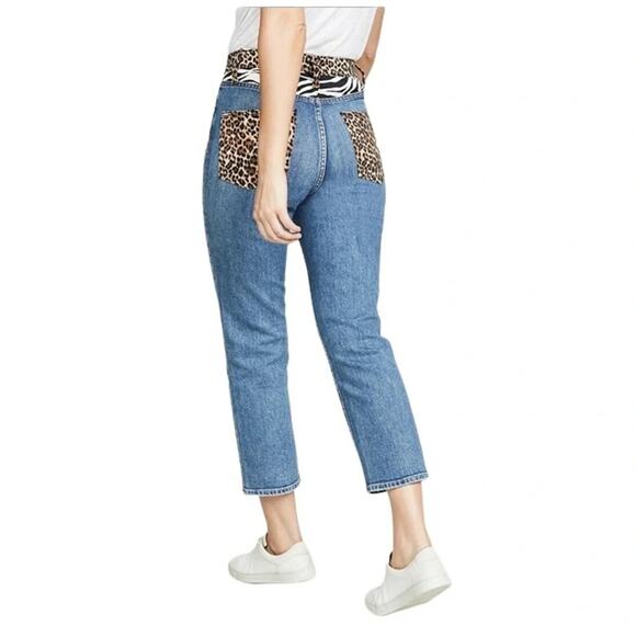 Alice + Olivia Amazing Animal Print High Rise Jeans  Size 28 NWT - Picture 3 of 13